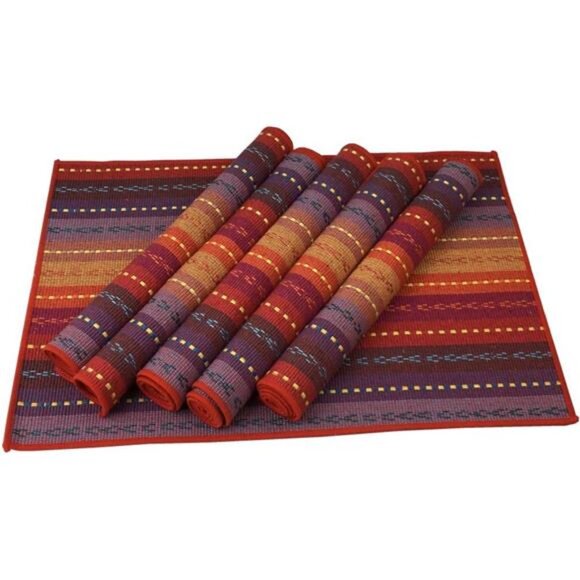 Hand Woven with 100% Cotton Placemats Colorful Placemats Braided Ribbed Durable - Picture 2 of 8